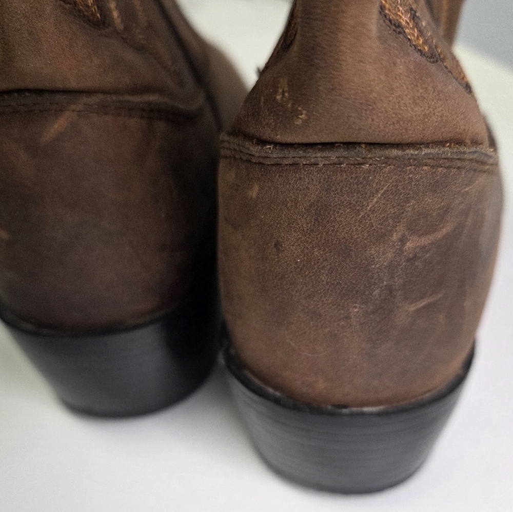 Justin Youth Kids Brown Leather Western Cowboy Boots Size 5 D Style 2253Y - Picture 6 of 9